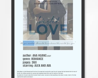 Twisted Love door Ana Huang Poster - Digitale Download, Poster, Wall Art, Boeken, BookTok, Boekliefhebbers, Ava en Alex Poster, Decal, twisted boek