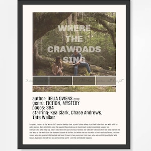 Where the crawdads sing by Delia Owens Poster - Digital Download, Poster, Wall Art, Books, BookTok, Book lovers, Book Art
