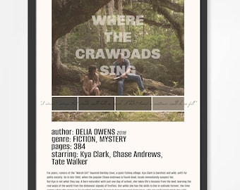 Waar de crawdads zingen door Delia Owens Poster - Digitale Download, Poster, Wall Art, Boeken, BookTok, Boekliefhebbers, Boek Kunst