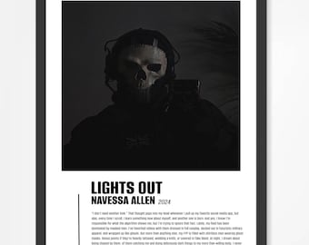 Póster Lights Out de Navessa Allen - Descarga digital, Póster, Arte mural, Libros, BookTok, romance oscuro, Póster Lights Out, Arte de libros