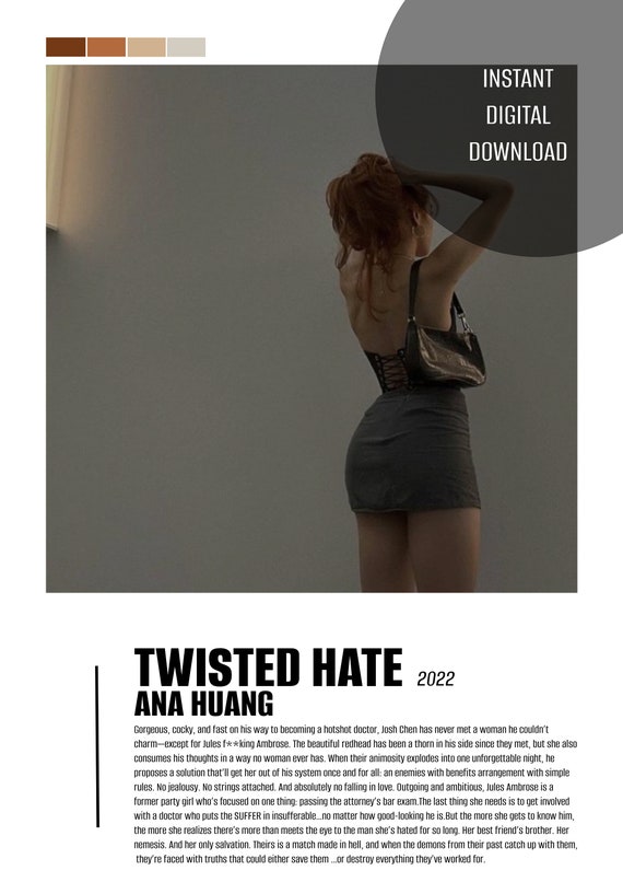 Twisted Hate Book Cover Ana Huang Sticker for Sale by mamathatreads