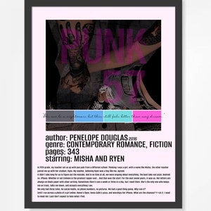 PUNK 57 by Penelope Douglas Poster - Digital Download, Poster, Wall Art, Books, BookTok, Book lovers, Misha and Ryen poster, Book Art