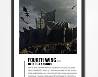 Fourth Wing by Rebecca Yarros Poster - Digital Download, Poster, Wall Art, Books, BookTok, Book lovers, Fantasy, The Empyrean Series