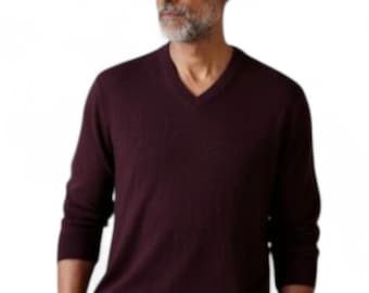 Banana Republic Merino Wool V Neck Sweater Men's Large - Plum