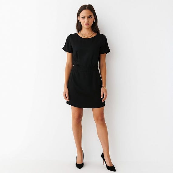 comptoir des cotonniers silk dress Comptoir Des Cotonniers Festive Little Black Silk Organic Party Office Min Dress