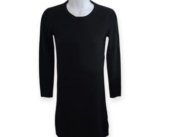 Theory Cashmere Sweater Dress Winter Fall Holiday LBD Elegant Black Women's