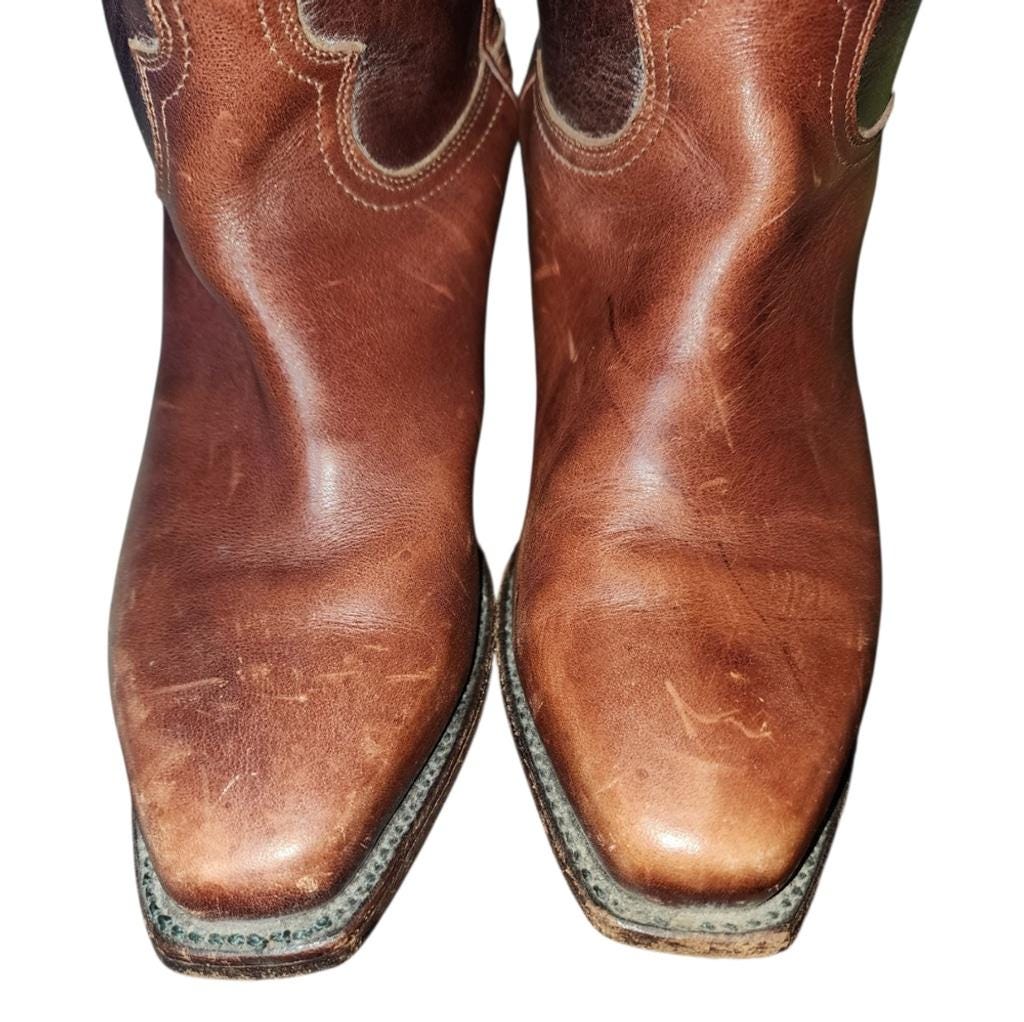 Adams Boots Brown Authentic Western Leather Cowboy Boots  display picture 3