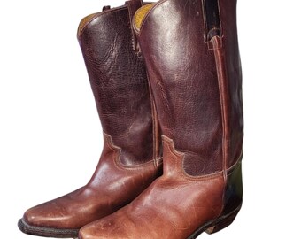 Adams Boots Brown Authentic Western Leather Cowboy Boots  display picture 2