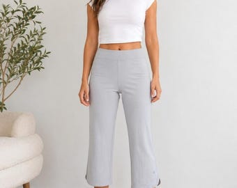 Lululemon Light Grey Modal Blend Cropped Lounge Pants Size 6
