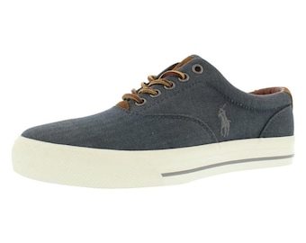 Ralph Lauren Men\'s Vaughn Boat Shoes in Dark Blue Sweatshirt Fleece, Size 9.5 Ralph Lauren Polo Vaughn Canvas & Leather Men main image 2