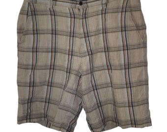 Tommy Bahama Plaid Linen & Silk Blend Shorts - Men's