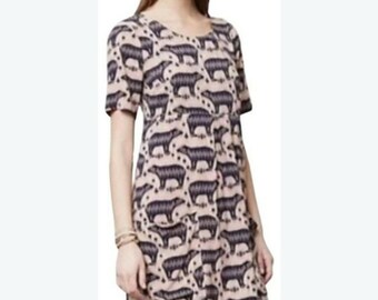ANTHROPOLOGIE  maeve zola bear print shift dress - women's