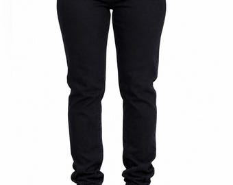 COOGI Black Embroidered Cinched Hem Jeans Women's Size 7/8 Y2K Streetwear