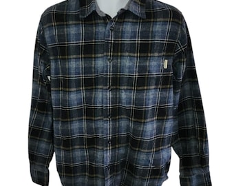 Woolrich Blue Gray Plaid Brushed Flannel Shirt - Men&#39;s