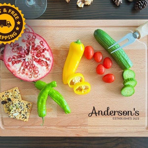 Cutting Board Personalized Wedding Gift Laser Engraved Chopping Board Custom Charcuterie Board Personalized Serving Board Engagement Gift