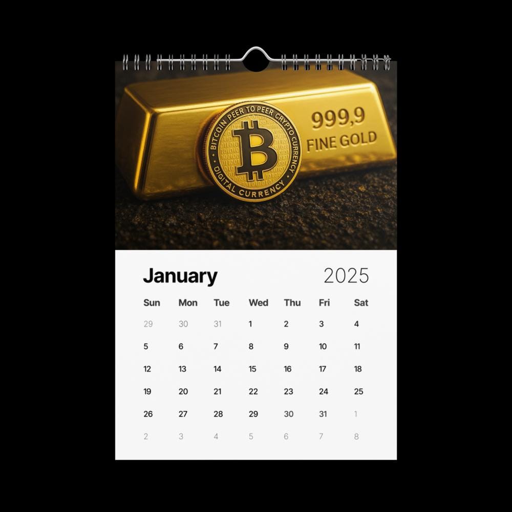 Bitcoin Stylish Luxury Wall Calendar (2025) - Etsy