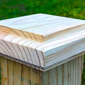Post Caps, Flat Top, Pyramid Style for Fences, Decks, Etc... Decorative Fence, Fence Decor, Prevents Rotting, Treated Wood