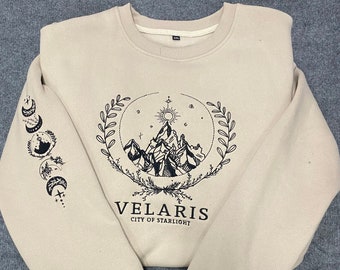 Velaris Embroidered Shirt,Velaris City Of Starlight Embroidered Sweatshirt,The Night Court Shirt,SJM sweater,City of Starlight,ACOTAR Shirt