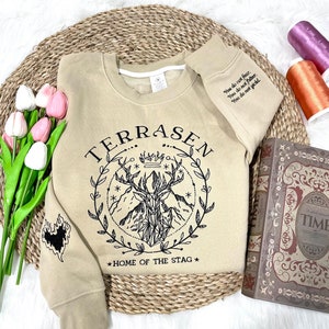 Terrasen Embroidered Sweatshirt,Terrasen Hoodie, Custom Fireheart Embroidery, Throne of Glass Sweatshirt,You Do Not Yield