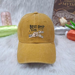 Custom Dad Trucker Embroidery Hat, Dad Fist Bump Hat, Personalized Dad Hat, Dad Hat, Father’s Day Gift From Kids, Hat For Dad Kids,