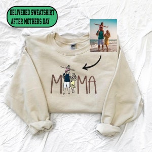 MAMA Sweatshirt Embroidered  | Custom photo Sweater for Mother's day | Gift for Mum Sweatshirt | Mother's Day Present | Gift for Mom