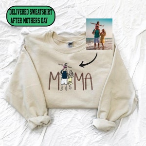 MAMA Sweatshirt Embroidered  | Custom photo Sweater for Mother&#39;s day | Gift for Mum Sweatshirt | Mother&#39;s Day Present | Gift for Mom