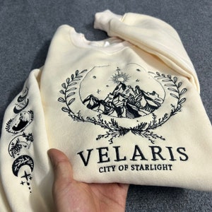 Velaris Embroidered Shirt,Velaris City Of Starlight Embroidered Sweatshirt,The Night Court Shirt,SJM sweater,City of Starlight,ACOTAR Shirt