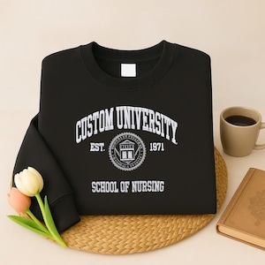 Sweat-shirt universitaire personnalisé, sweat-shirt brodé universitaire personnalisé, sweat-shirt universitaire, cadeau sweat-shirt universitaire
