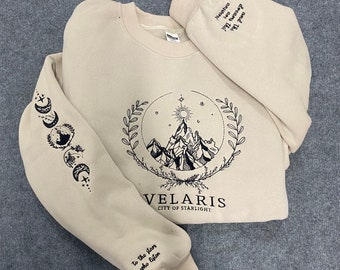 Velaris Embroidered Shirt,Velaris City Of Starlight Embroidered Sweatshirt,The Night Court Shirt,SJM sweater,City of Starlight,ACOTAR Shirt