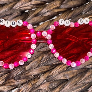 Bride To Be Heart Glasses | Customize Cute Glasses | Bride | Bachelorette, Party, Wedding Glasses
