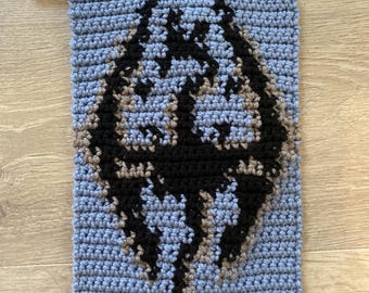 Skyrim Dragon Crochet Tapestry