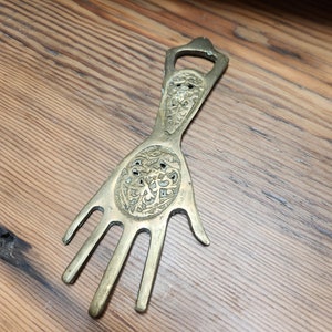 Vintage Hamsa Hand Brass Bottle Opener