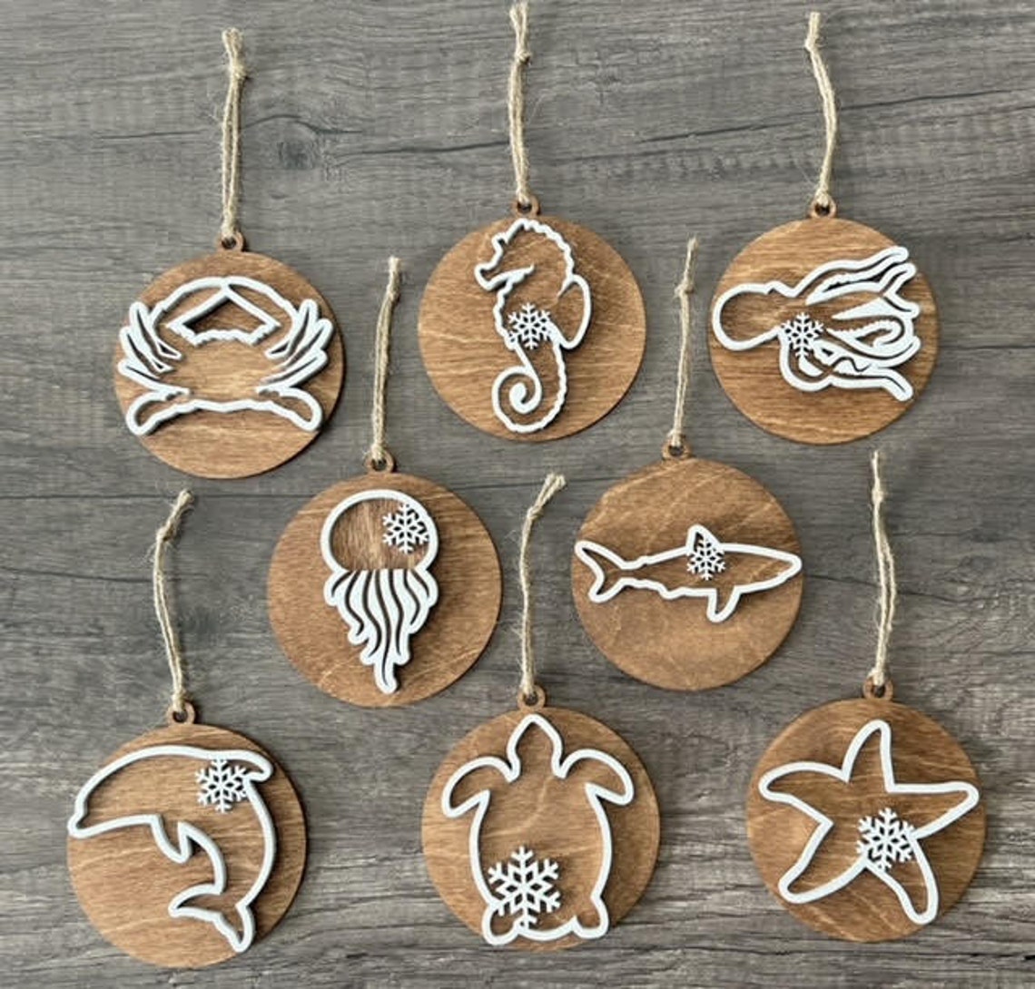 Sea Life Ornaments SVG File Only Etsy