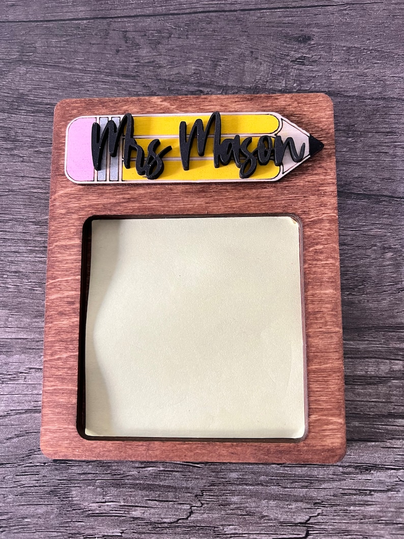 Personalized Postit Note Holder Etsy