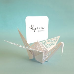 Crane Tarjetas de lugar de boda / Tarjetas de asientos de mesa / Tarjetas personalizadas / Tarjeta de nombre de boda / Personalizado / Hecho a mano / Diseño Starburst