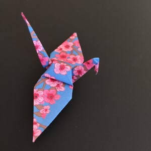 Opción de tamaño de 12 grullas de papel de origami Papel Washi Chiyogami para Spring Cherry Blossom 3d Paper Bird - BLOOM ONE