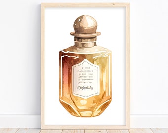 Vintage Perfume Art Print | Vintage Perfume Watercolor Art | Watercolor Vintage Perfume Painting | Vintage Perfume Art | Vintage Perfume