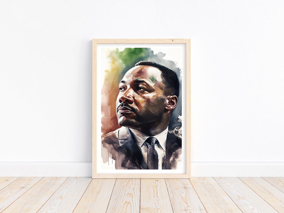 Martin Luther King Jr Watercolor Painting Art Print Poster House Decor ...