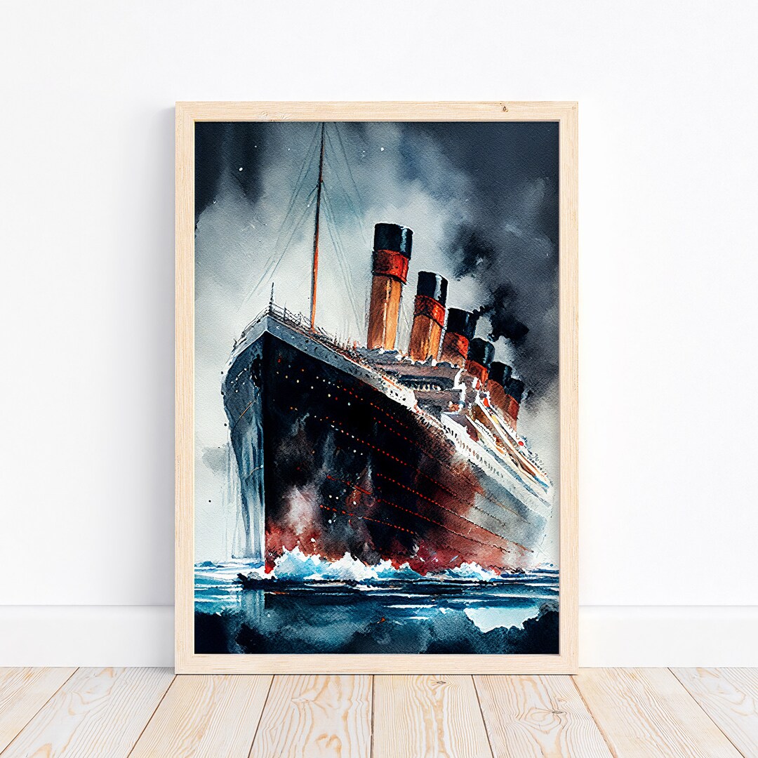 Titanic Watercolor Painting Art Print Poster House Decor Gift Landscape ...