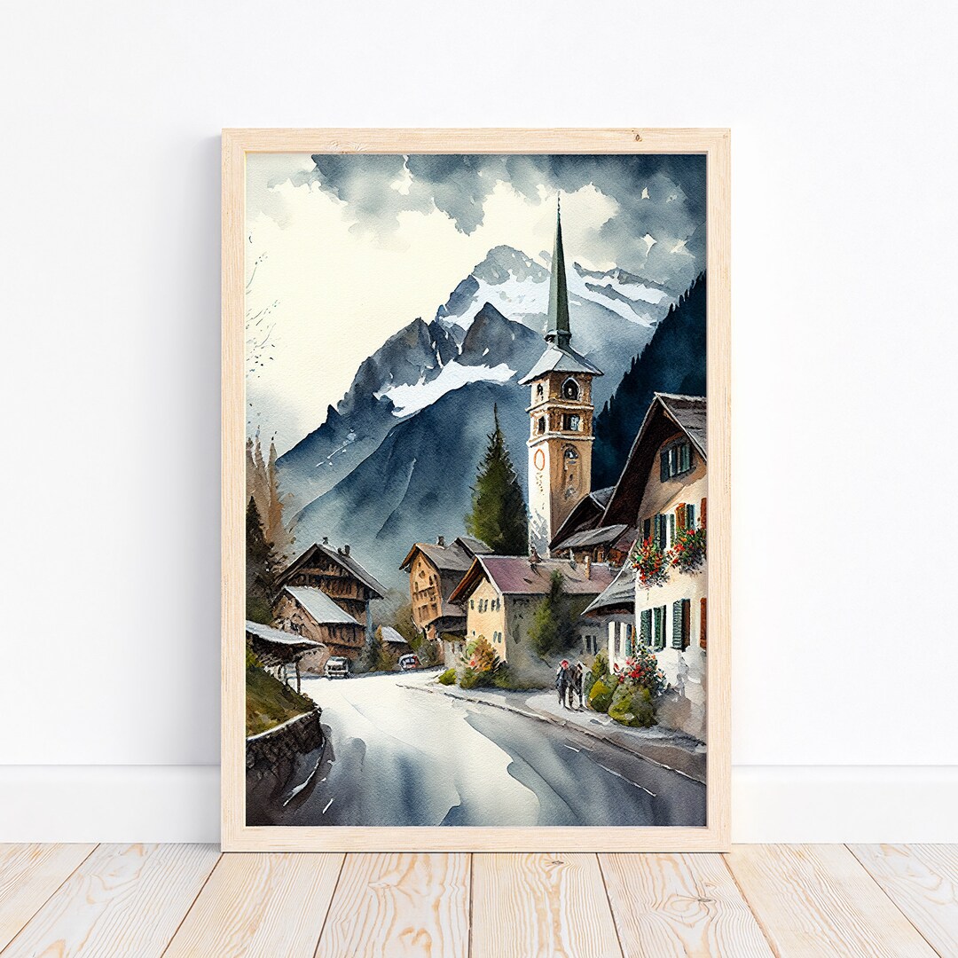 Swiss Alps Mountain Watercolor Painting Art Print Poster House Decor Gift Landscape Painting Etsy Swiss Alps Mountain Watercolor Painting Art Print Poster House Decor Gift Landscape Painting Etsy
