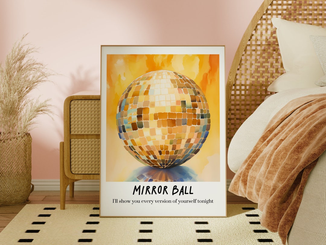 Taylor Swift Inspired Mirrorball Print Wall Art Girly Dorm Etsy