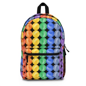 Backpack, Rainbow Circles from My Original Hand-Painted Watercolor