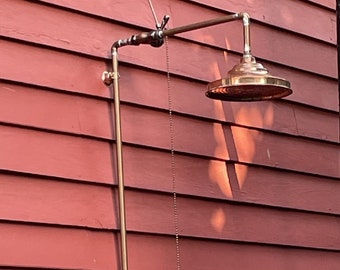 Pommeau de douche en cuivre non laqué , douche extérieure , pommeau de douche en cuivre , pommeau de douche extérieur en cuivre , pommeau de douche , pommeau de douche pluie en cuivre