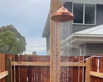 Pommeau de douche en cuivre non laqué , douche extérieure , pommeau de douche en cuivre , pommeau de douche extérieur en cuivre , pomme de douche , pommeau de douche pluie en cuivre