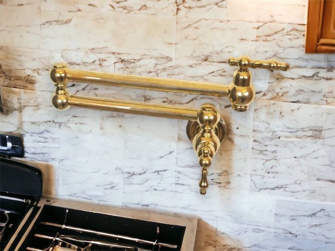 Unlacquered Solid Brass Pot Filler Kitchen Pot Filler Etsy