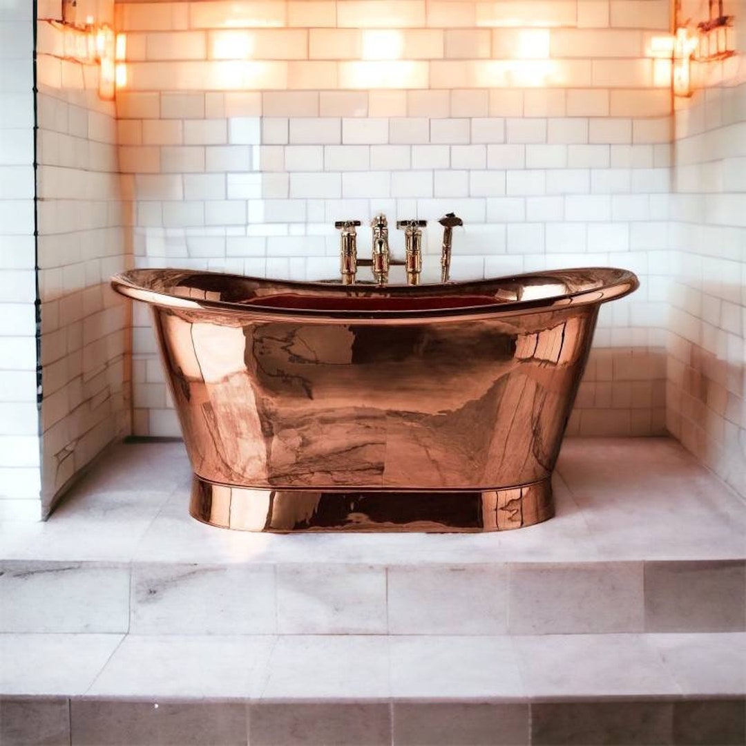 Handmade Copper Bathtub, Copper Slipper Bath, Luxury Copper Baths