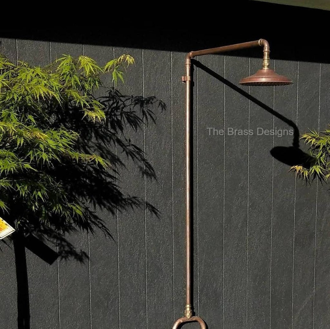 Unlacquered Copper Shower Head , Outdoor Shower , Copper Shower Head , Outdoor Copper Shower