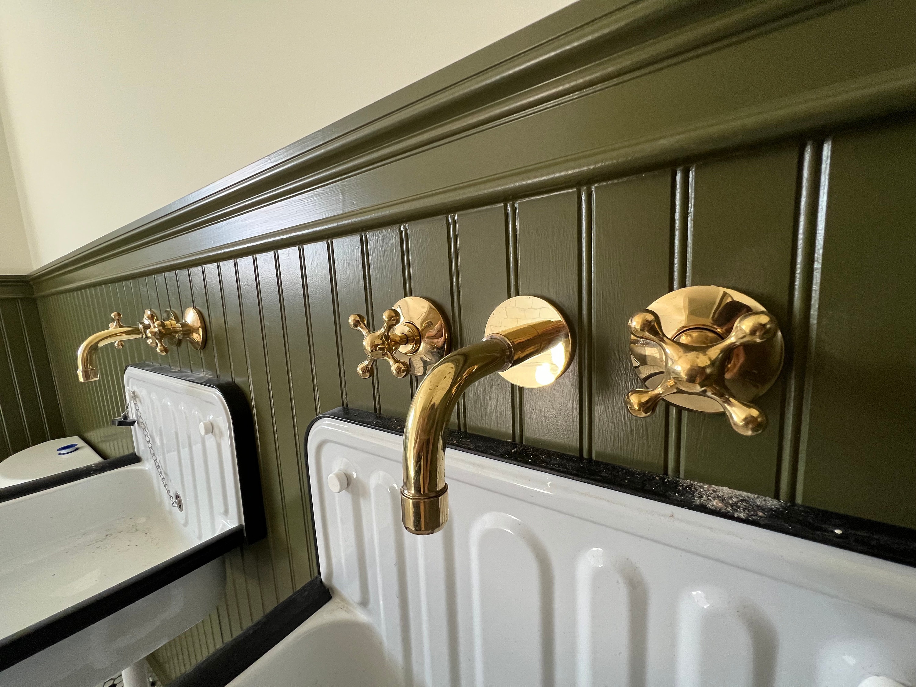 Unlacquered Solid Brass Wall Mountfaucet , Bathroom Faucet , Powder ...