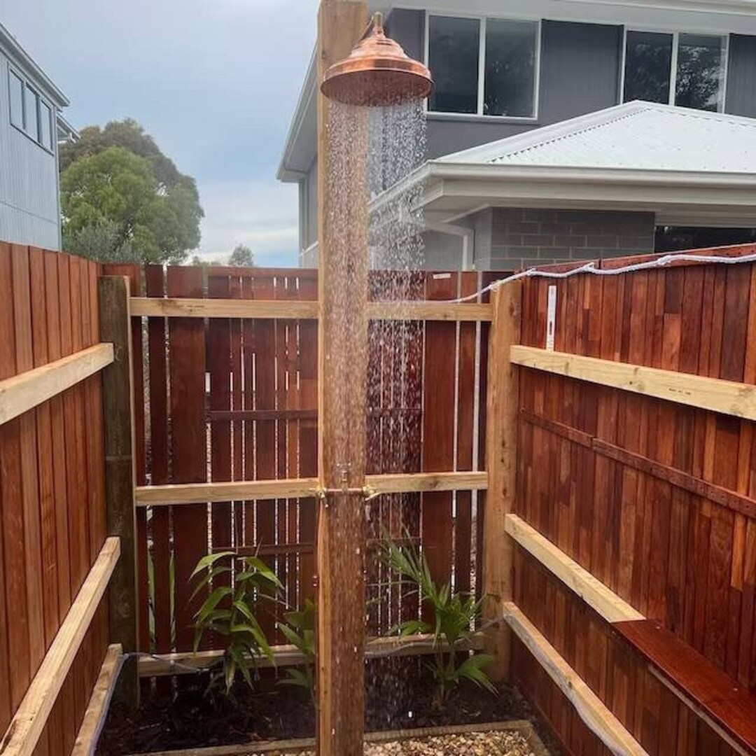 Unlacquered Copper Shower Head , Outdoor Shower , Copper Shower Head