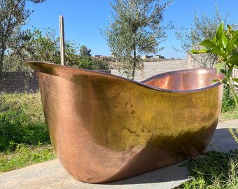 Handmade Copper Bathtub, Copper Slipper Bath, Luxury Copper Baths , Copper BathTub